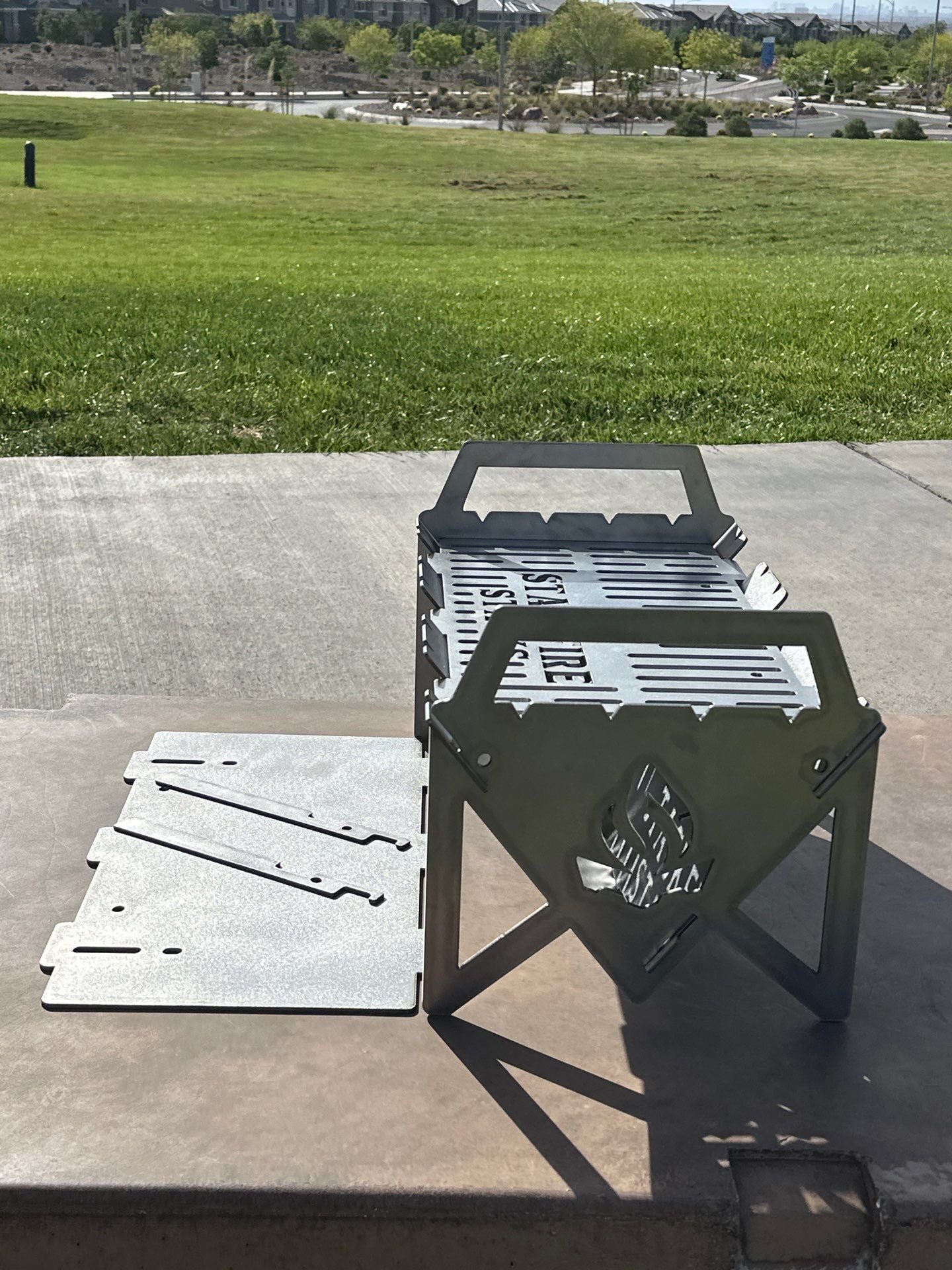 The Switch Grill Stack – a versatile grill stacker that converts into a BBQ grill stacker, charcoal grill stacker, and flame pit stack. Ideal for outdoor fire pit stack setups, portable fire pit stack cooking, and multipurpose grill pit stacks for camping or backyard use.