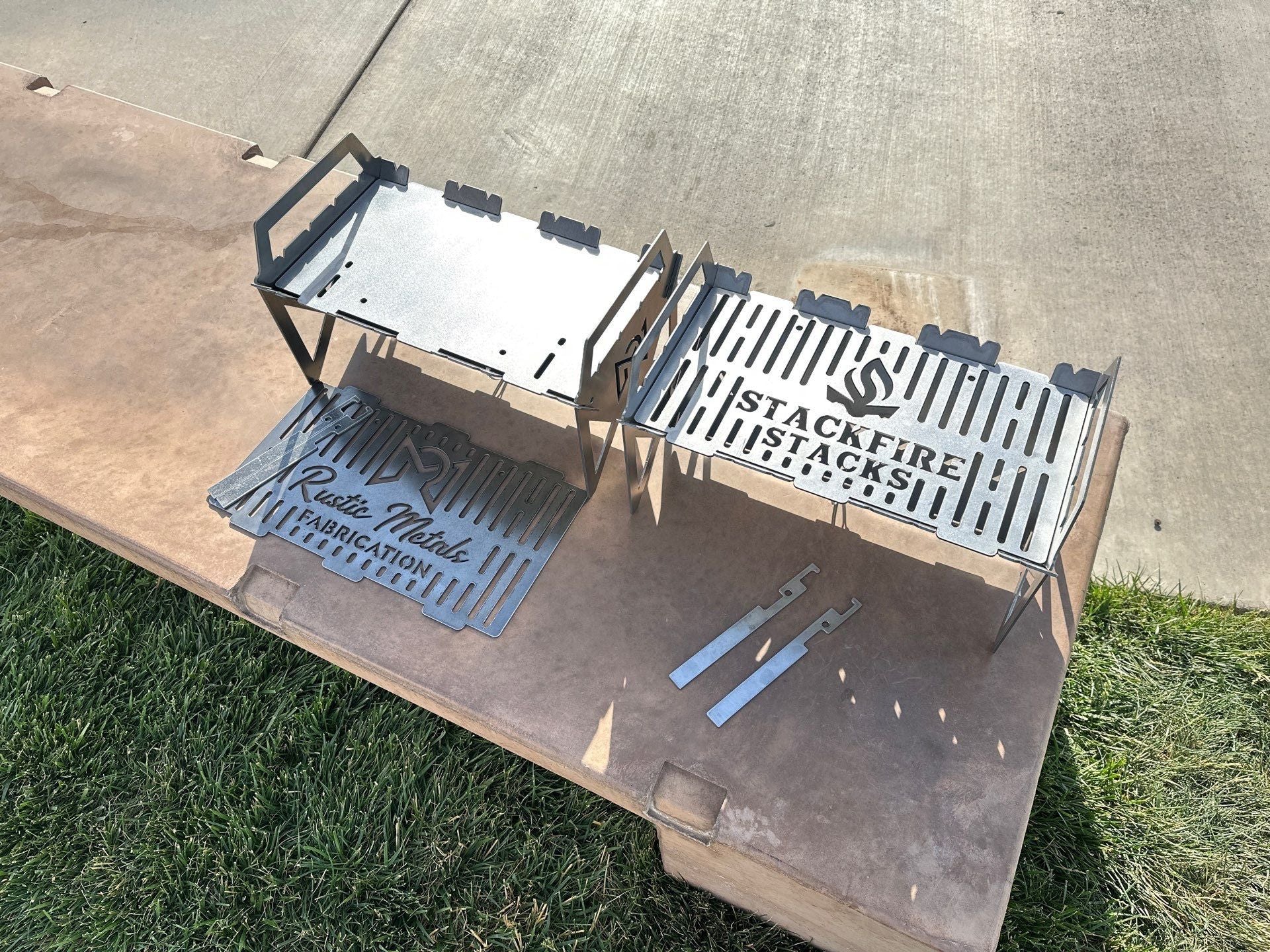 Full Weld Grill Stack by StackFire Stacks — durable portable charcoal grill stacker and tabletop outdoor fire pit stack for BBQ and open-flame cooking