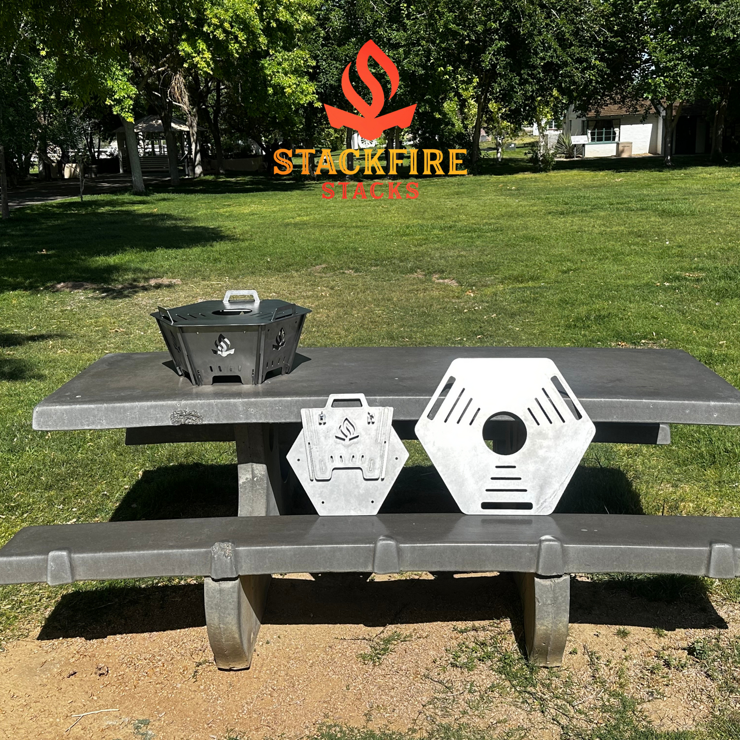 HexFire Grill Pit Stack - Portable Collapsible Outdoor Grill Pit