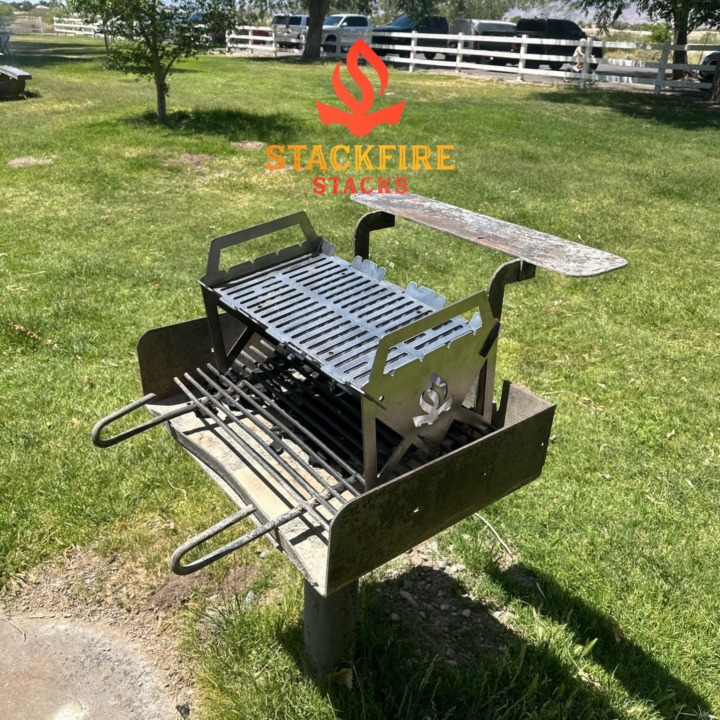 Portable Torchline Grill Stacker – premium BBQ grill stacker for charcoal cooking, outdoor fire pit stack setups, and versatile flame pit stack grilling solutions; ideal for backyard grilling and camping with durable grill pit stacks design.
