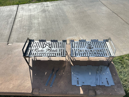 Full Weld Grill Stacker – heavy-duty BBQ grill stacker and charcoal grill stacker built for high-heat performance; part of StackFire’s portable fire pit stack system. Ideal for grill pit stacks, Flame Pit Stack setups, and durable outdoor fire pit stack cooking.