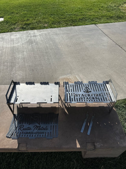 Full Weld Grill Stacker – heavy-duty BBQ grill stacker and charcoal grill stacker built for high-heat performance; part of StackFire’s portable fire pit stack system. Ideal for grill pit stacks, Flame Pit Stack setups, and durable outdoor fire pit stack cooking.