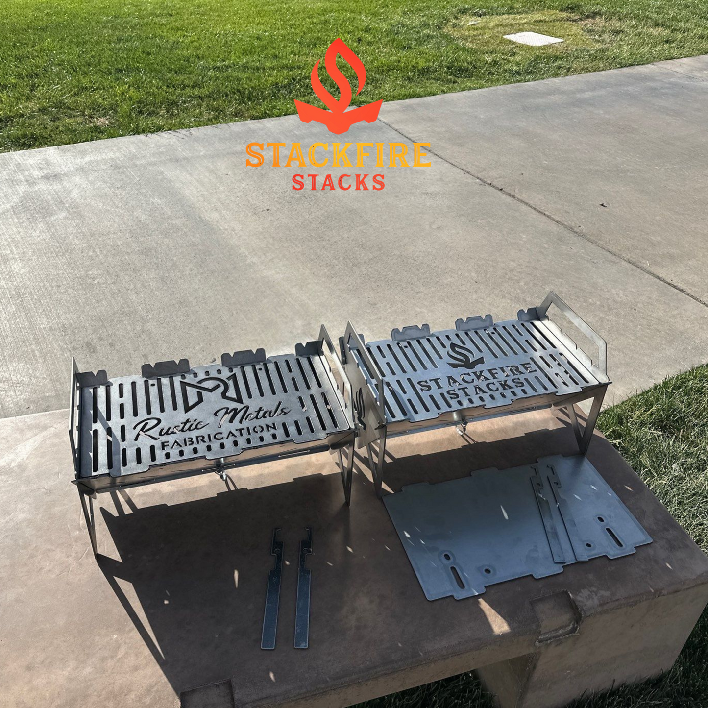 Full Weld Grill Stacker – heavy-duty BBQ grill stacker and charcoal grill stacker built for high-heat performance; part of StackFire’s portable fire pit stack system. Ideal for grill pit stacks, Flame Pit Stack setups, and durable outdoor fire pit stack cooking.